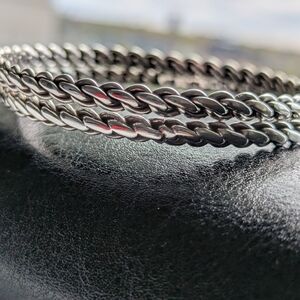 925 Silver Twisted Chain Bracelets Set of 2